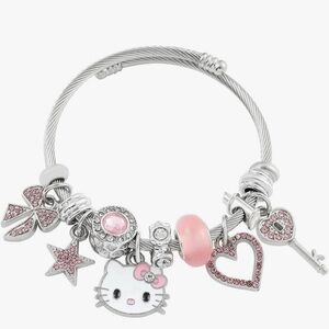 Hello Kitty Pandora style bracelet with pink hello kitty charms